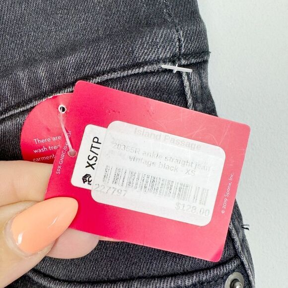 SPANX | NEW Ankle Straight Shapewear Jeans in Vintage Black Women’s Size X-Small - Picture 9 of 15